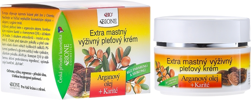 WYPRZEDAŻ Odżywczy krem do twarzy z olejem arganowym - Bione Cosmetics Argan Oil Extra Greasy Nourishing Facial Cream * — Zdjęcie N1