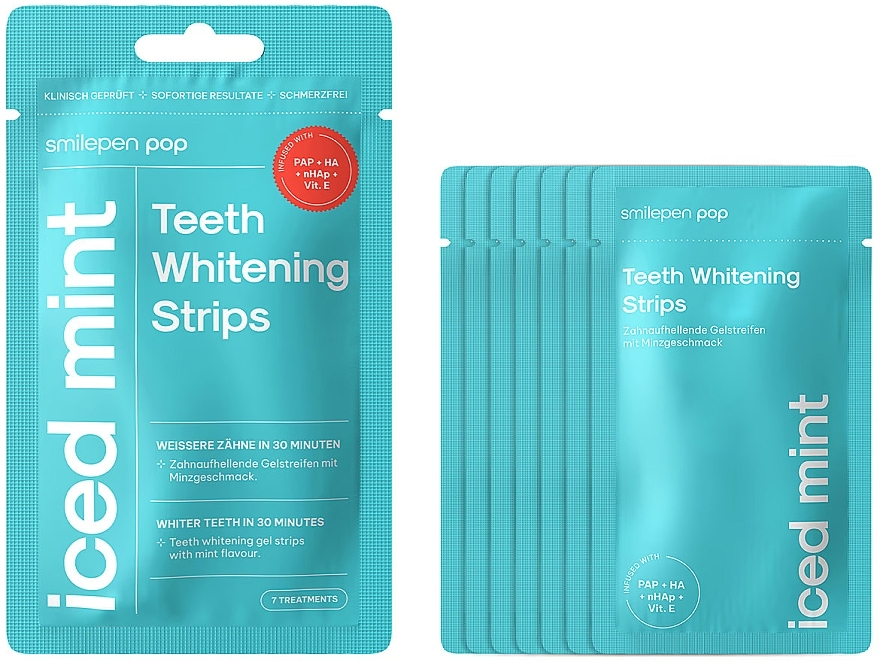 Wybielające paski do zębów Mięta - SwissWhite Smilepen Pop Iced Mint Teeth Whitening Strips — Zdjęcie N2