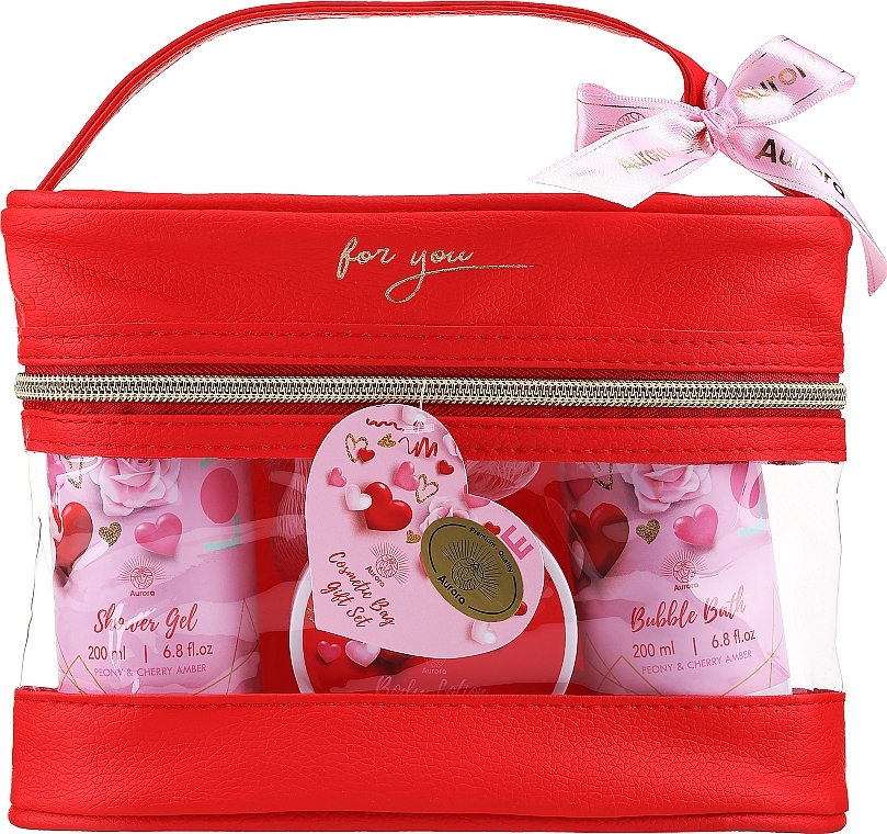 Zestaw, 5 produktów - Aurora Peony & Cherry Amber Gift Set — Zdjęcie N1