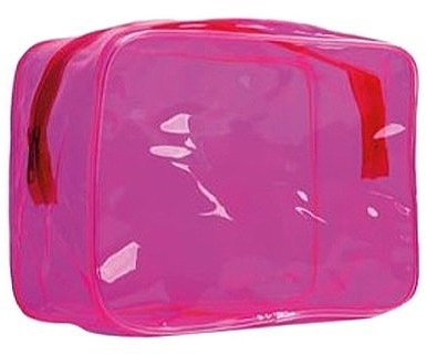 Przezroczysta kosmetyczka 19x15x9 cm, różowa - Idc Institute Neon transparent Toilet Bag — Zdjęcie N1