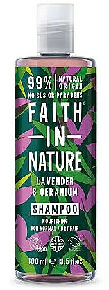 Szampon do włosów normalnych i suchych Lawenda i geranium - Faith In Nature Lavender & Geranium Shampoo — Zdjęcie N3