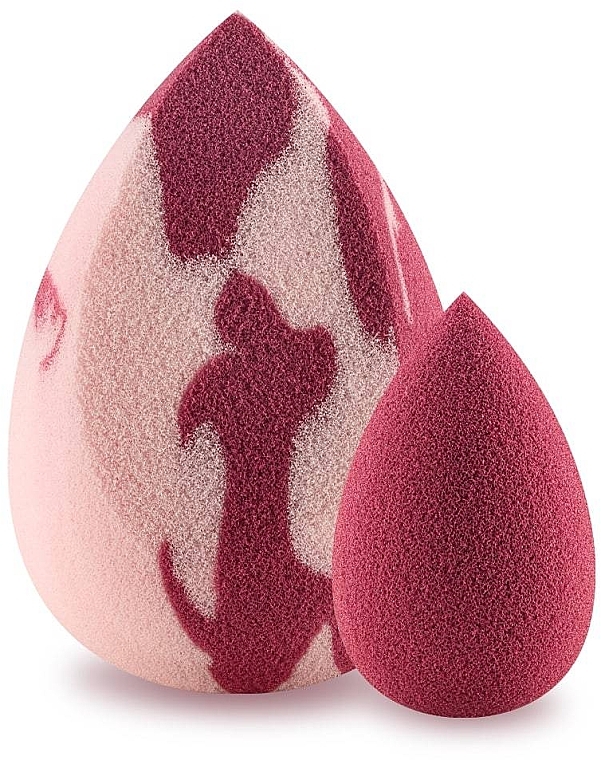 	Zestaw gąbek do makijażu mini jagodowa + średnia ścięta, jagodowo-pudrowo różowa - Boho Beauty Bohoblender Berry Mini + Pinky Berry Medium Cut — Zdjęcie N1