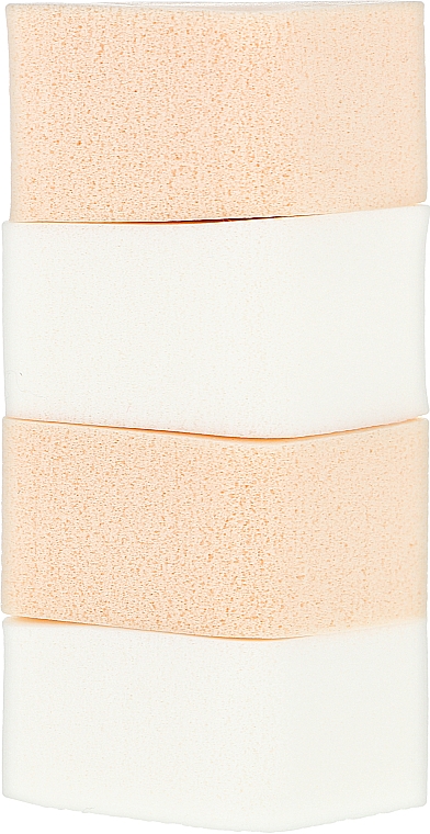 Gąbki do makijażu, romb, CS052WB, białe +beżowe - Cosmo Shop Sponge — Zdjęcie N1