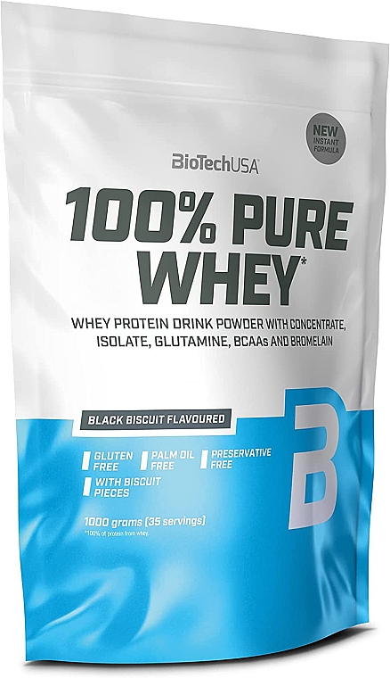 Odżywka białkowa Czarny Biszkopt - BiotechUSA 100% Pure Whey Black Biscuit — Zdjęcie N1