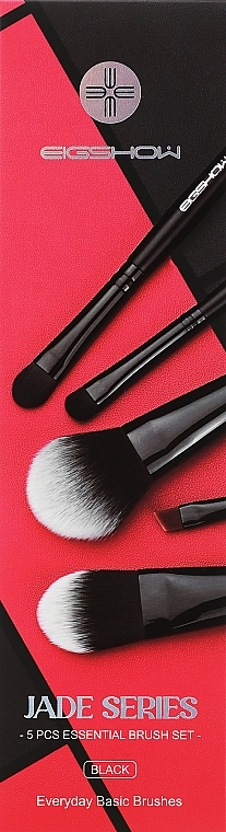 PRZECENA! Zestaw pędzli do makijażu, 5 szt. - Eigshow Jade Series Essential Brush Set Black * — Zdjęcie N2