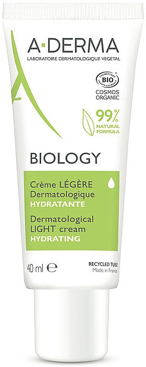 Lekki krem nawilżający do twarzy - A-Derma Biology Hydrating Light Cream  — Zdjęcie N1
