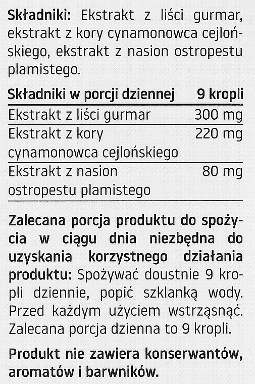 Suplement diety w kroplach Poziom glukozy - Pharmovit Clean label Glucose level — Zdjęcie N3