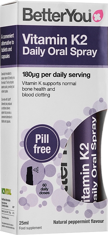 Multiwitamina w sprayu - BetterYou Vitamin K2 Daily Oral Spray — Zdjęcie N2