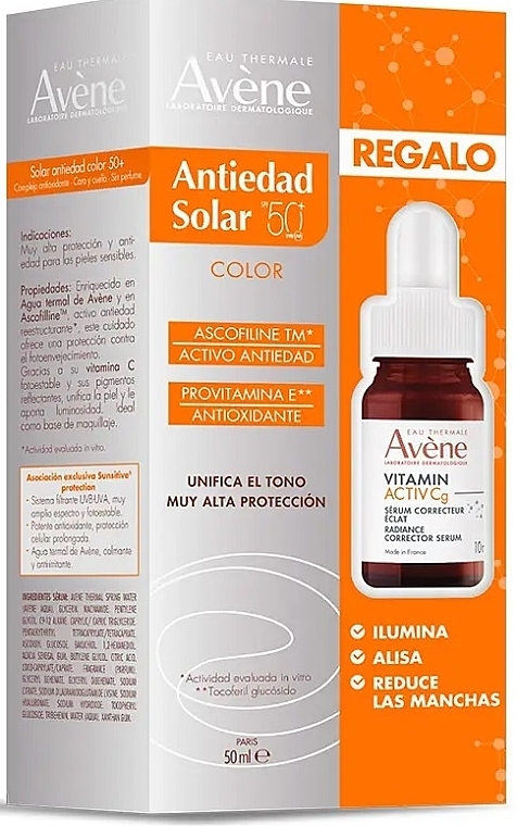 Zestaw - Avene Solaire (sunscreen/50ml + ser/10ml) — Zdjęcie N1