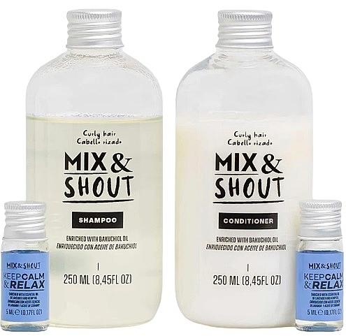 Zestaw włosów kręconych - Mix & Shout Soothing (sham/250ml + condit/250ml + ampoul/2x5ml) — Zdjęcie N2