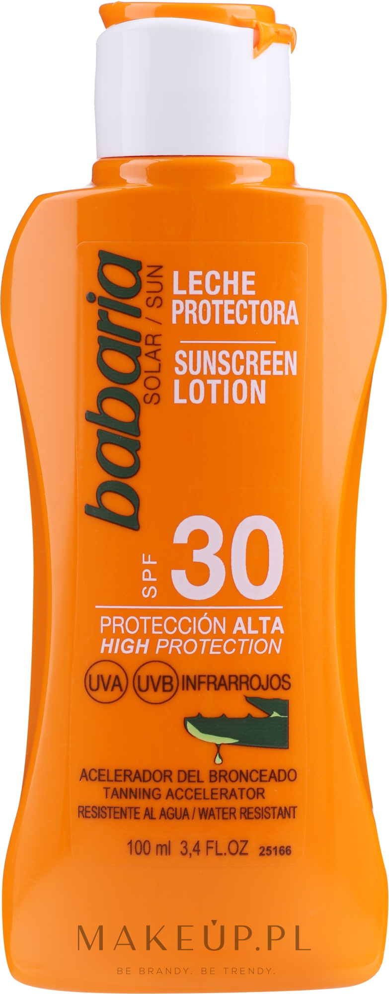 Nawilżający balsam do ciała - Babaria Sun Aloe Vera Leite Solar SPF30 — Zdjęcie 100 ml