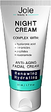 Kup Rewitalizujący krem ​​na noc z kwasem hialuronowym, kompleksem peptydów i ceramidów - Jole Night Cream Anti-Aging Facial Cream
