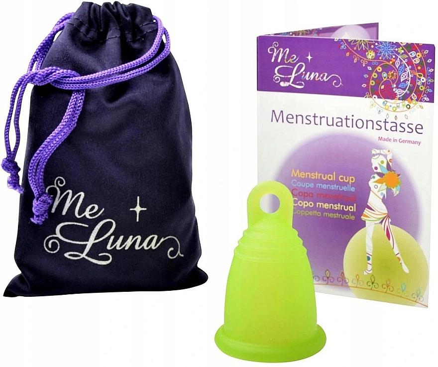 Kubeczek menstruacyjny, rozmiar M, zielony - MeLuna Classic Menstrual Cup Ring — Zdjęcie N1