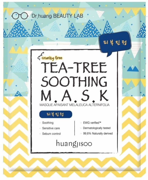 Kojąca maseczka w płachcie do twarzy z ekstraktem z drzewa herbacianego - Huangjisoo Tea-Tree Soothing Mask — Zdjęcie N1