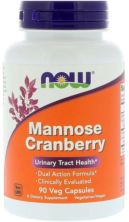 D-manoza i żurawina w kapsułkach - Now Foods Mannose Cranberry Veg Capsules — фото N1