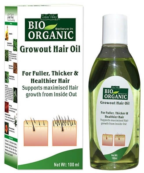 Olej pielęgnujący do włosów stymulujący ich wzrost - Indus Valley Bio Organic Growout Hair Oil — Zdjęcie N1