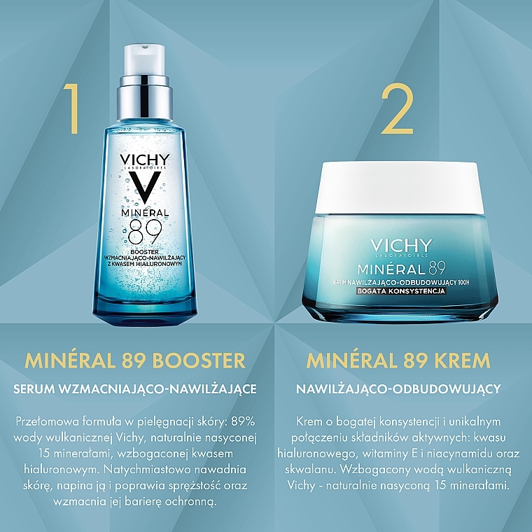 Zestaw do pielęgnacji twarzy - Vichy Mineral 89 (booster/50ml + cr/50ml) — Zdjęcie N4