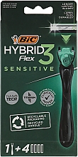 Kup Maszynka do golenia z 4 wymiennymi ostrzami - Bic Flex 3 Hybrid Sensitive