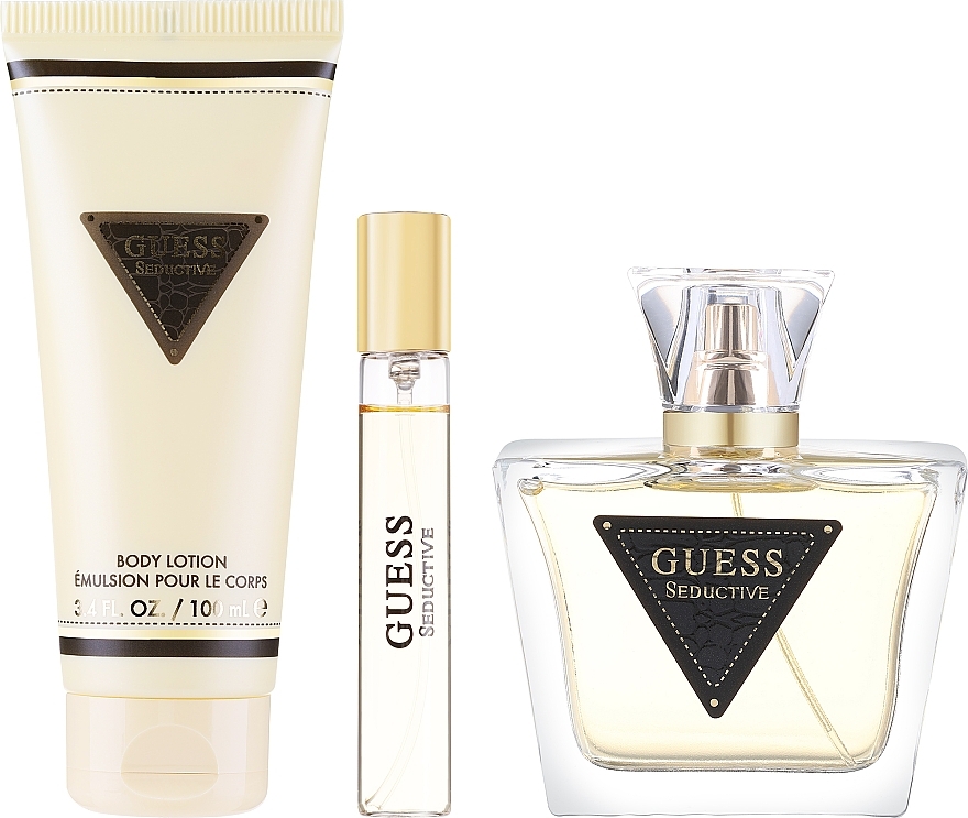 Guess Seductive - Zestaw (edt/75ml + edt/15ml + b/lot/100ml + cosmetic bag/1pc) — Zdjęcie N1