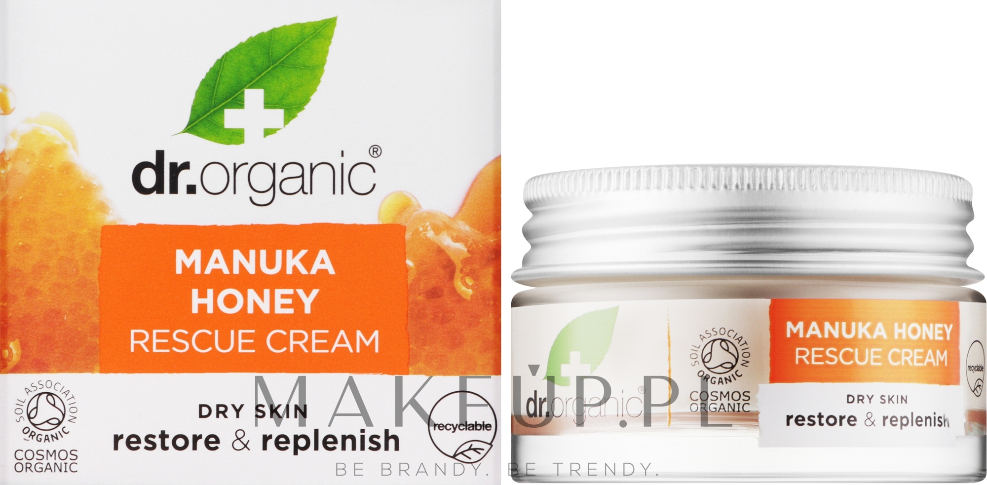 Naprawczy krem do twarzy i ciała Organiczny miód manuka - Dr Organic Manuka Honey Rescue Cream — Zdjęcie 50 ml