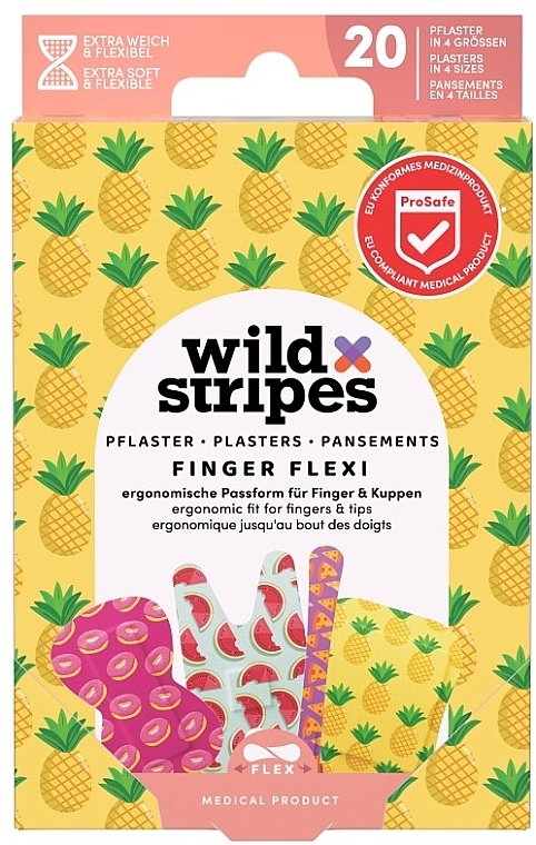 Zestaw plastrów, 20 szt. - Wild Stripes Plasters Finger Flexi Food — Zdjęcie N1