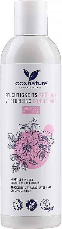 Nawilżająca odżywka do suchych i zniszczonych włosów dzika róża - Cosnature Moisturising Conditioner — Zdjęcie N1