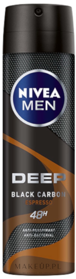 Antyperspirant w sprayu dla mężczyzn - NIVEA MEN Deep Black Carbon Espresso Anti-Perspirant — Zdjęcie 150 ml