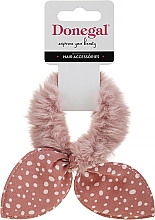 Kup Gumka do włosów FA-5678+1, różowe uszy w białe kropki	 - Donegal