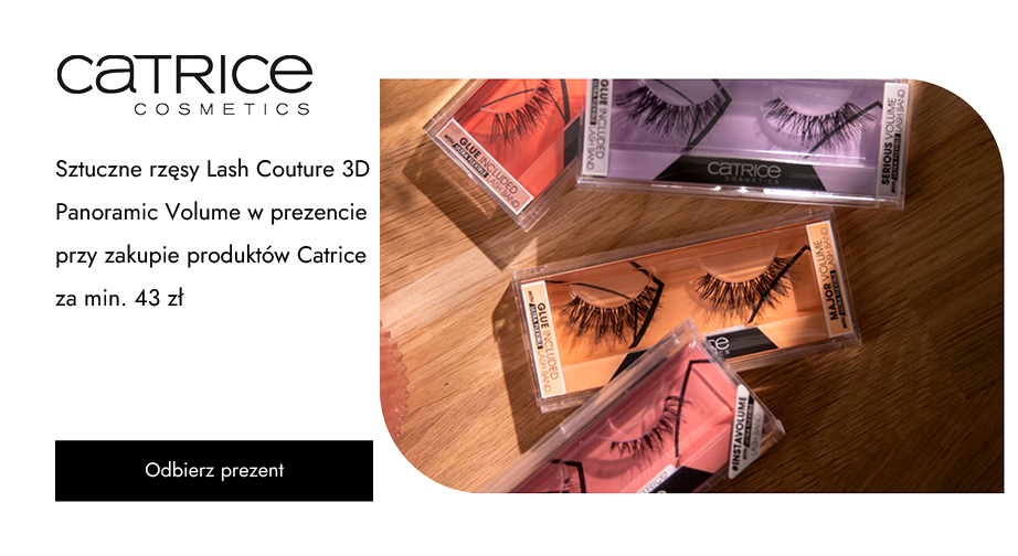 Przy zakupie produktów Catrice za min. 43 zł otrzymasz w prezencie sztuczne rzęsy Lash Couture 3D Panoramic Volume.