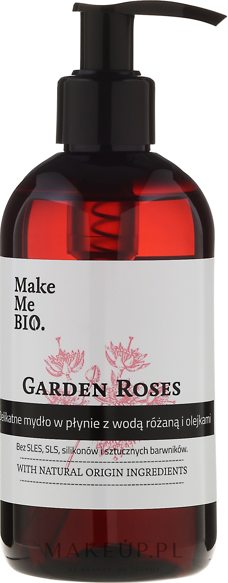 Delikatne mydło w płynie z wodą różaną i olejami - Make Me Bio Garden Roses — фото 250 ml