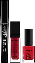 Kup Zestaw - Dermacol Red Crush Set (mascara/9,5ml + tint/6ml + n/polish/11ml)