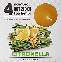Podgrzewacze zapachowe tealight Citronella, duże, 4 sztuki - Admit Tea Light 4 Maxi Citronella — Zdjęcie N1