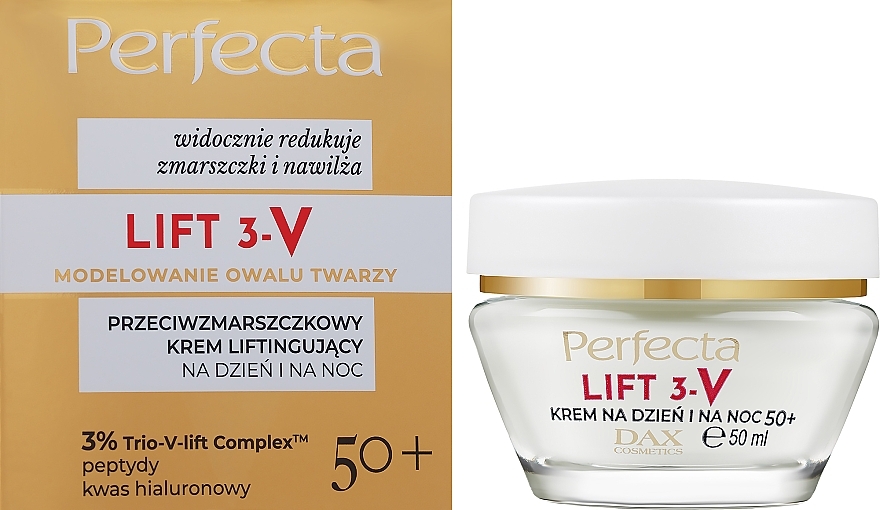 Uniwersalny krem do twarzy na dzień i na noc 50+ - Perfecta Lift 3-V 3% Trio-V-Lift Complex 50+ — Zdjęcie N2