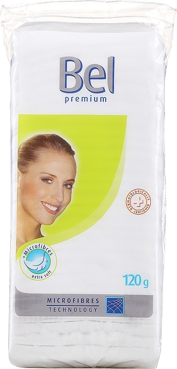 	Płatki kosmetyczne, kwadratowe, 120 sztuk - Bel Premium Watte Cotton Pleats + Microfaser — Zdjęcie N1