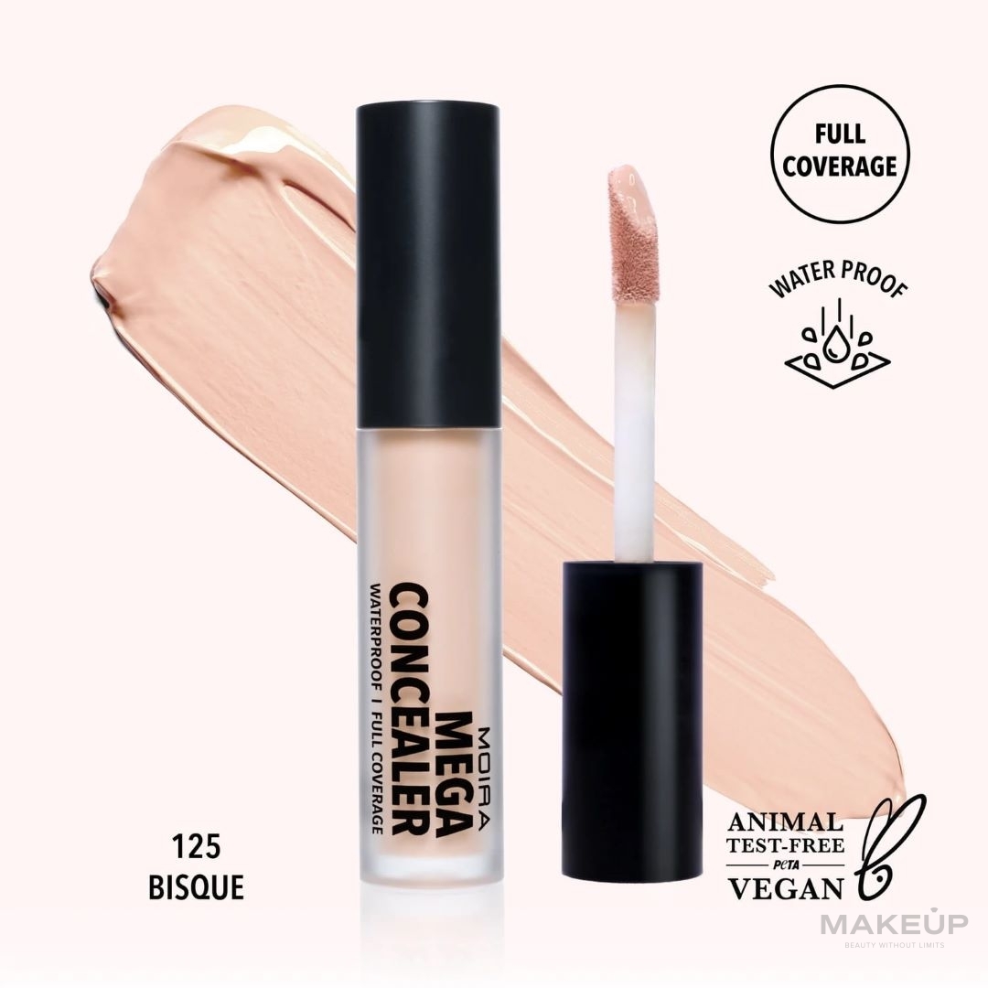 PRZECENA! Wodoodporny korektor do twarzy - Moira Mega Waterproof Concealer * — Zdjęcie 125 - Bisque