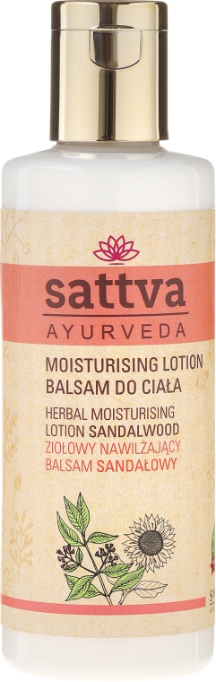 Ziołowy nawilżający balsam do ciała Drzewo sandałowe - Sattva Ayurveda Herbal Moisturising Lotion Sandalwood — Zdjęcie N1