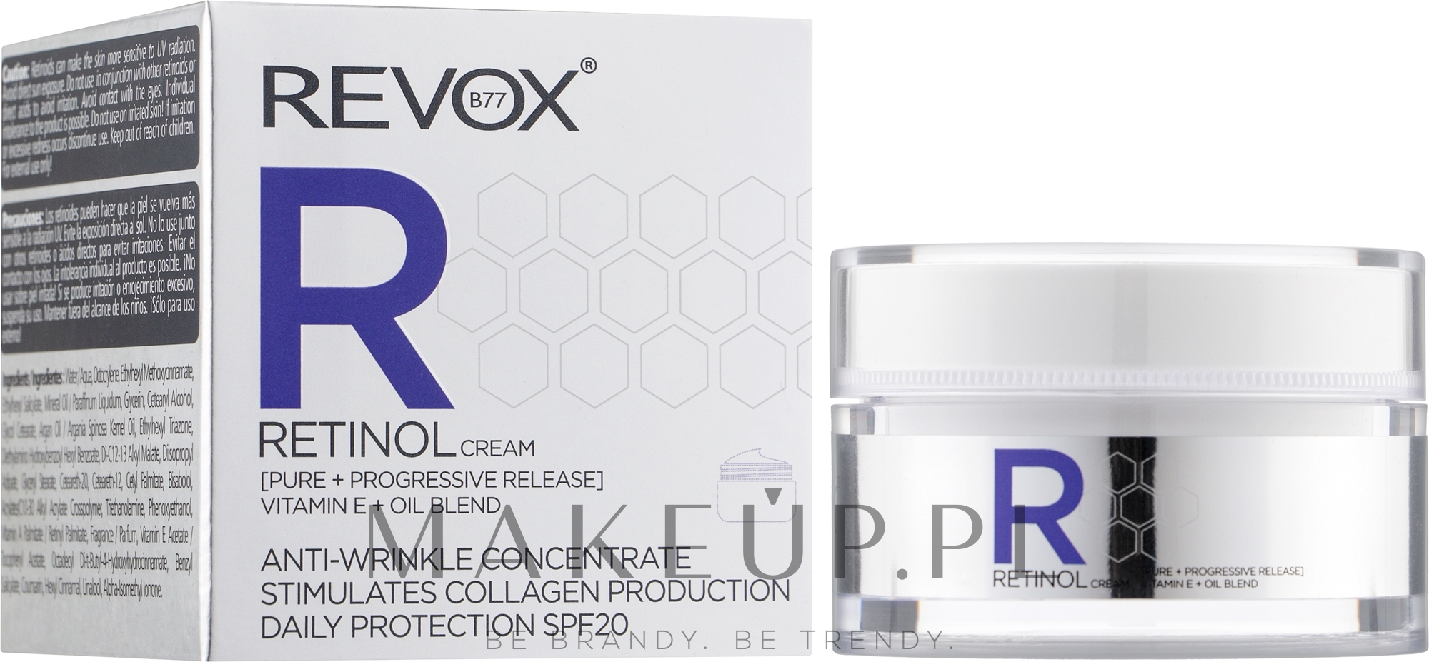 Krem do twarzy z retinolem - Revox Retinol Cream Daily Protection SPF20 — Zdjęcie 50 ml