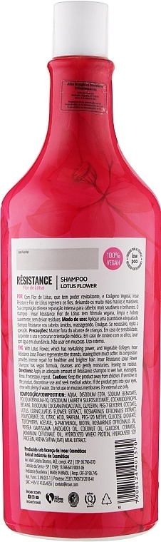 Bezsiarczanowy szampon na wypadanie włosów Lotus - Inoar Resistance Lotus Flower Shampoo — Zdjęcie N3