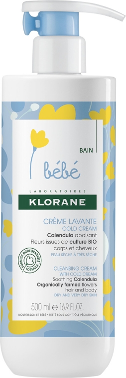 Nawilżający krem dla dzieci - Klorane Bebe Cleansing Cream with Cold Cream — Zdjęcie N1