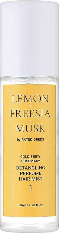 Perfumowana mgiełka do włosów Cytryna-Frezja-Piżmo - Rated Green Cold Brew Rosemary Detangling Perfume Hair Mist 1 — Zdjęcie N1