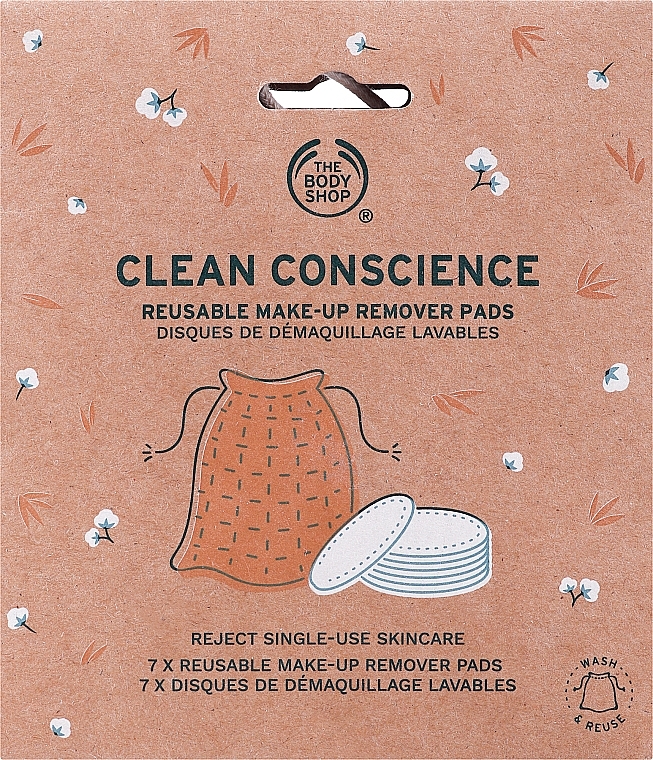 Płatki wielokrotnego użytku, do demakijażu - The Body Shop Clean Conscience Reusable Make-Up Remover Pads — Zdjęcie N1