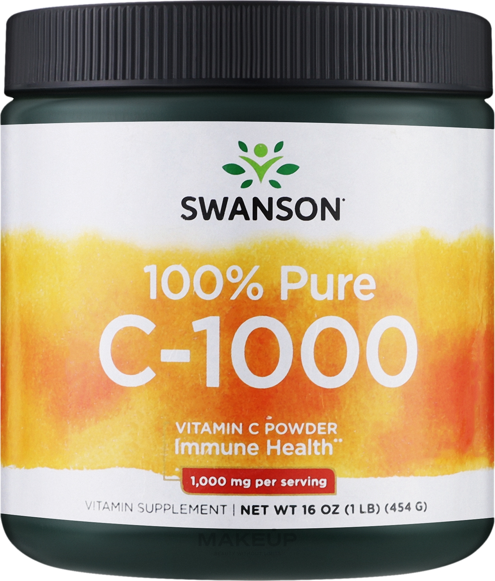 Suplement diety z witaminą C w proszku - Swanson Vitamin C Powder 100% Pure  — Zdjęcie 454 g