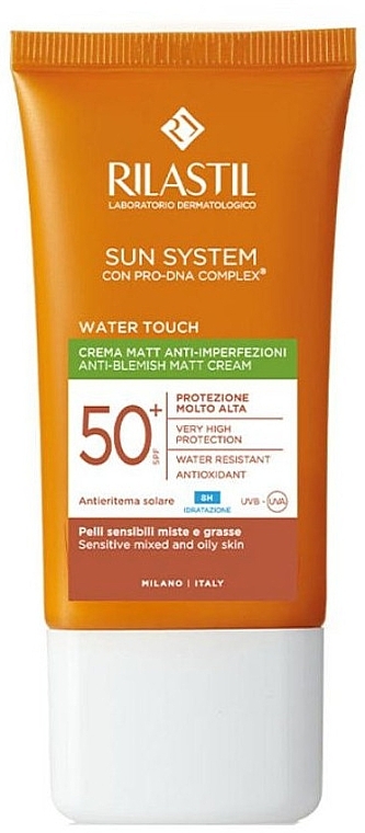 Przeciwsłoneczny krem matujący do skóry z niedoskonałościami SPF 50+ - Rilastil Sun System Water Touch Anti-Blemish Matt Cream SPF 50+ — Zdjęcie N1