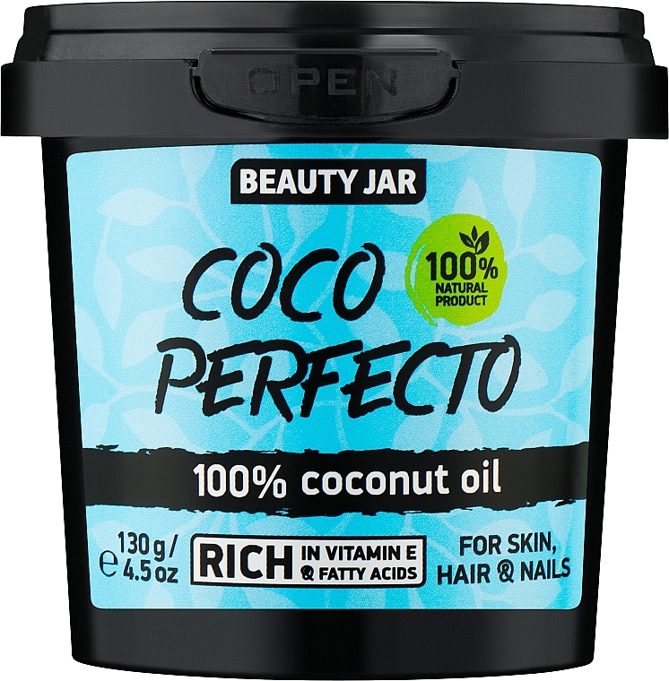 100% olej kokosowy do skóry, włosów i paznokci - Beauty Jar Coco Perfecto 100% Coconut Oil For Skin, Hair & Nails  — Zdjęcie N1