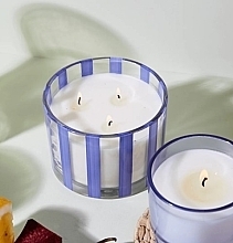 Świeca zapachowa w szkle, 3 knoty - Paddywax Al Fresco Striped Glass Candle Rosemary & Sea Salt — Zdjęcie N2