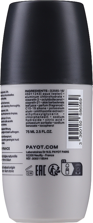 Dezodorant w kulce dla mężczyzn - Payot Optimale Payot Homme 24 Hour Deodorant — Zdjęcie N2