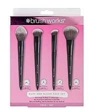 Zestaw pędzli do makijażu, 4 szt. - Brushworks Buff and Blend Face Set — Zdjęcie N1