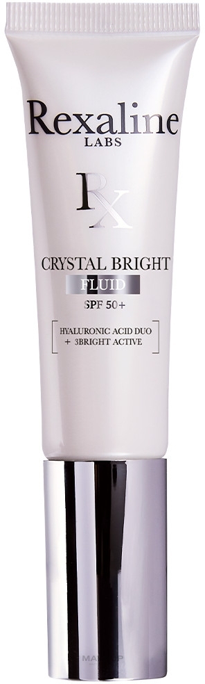 Matujący fluid do twarzy z filtrem przeciwsłonecznym - Rexaline Crystal Bright Fluid SPF50+ — Zdjęcie 30 ml