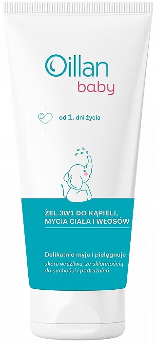 Żel 3 w 1 do kąpieli, mycia ciała i włosów od 1. dnia życia - Oillan Baby  — Zdjęcie N1