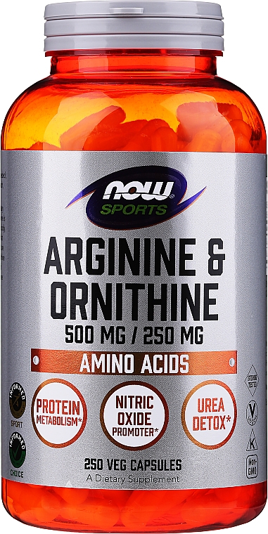 Aminokwasy L-arginina i ornityna - Now Foods L-Arginine & Ornithine — Zdjęcie N1
